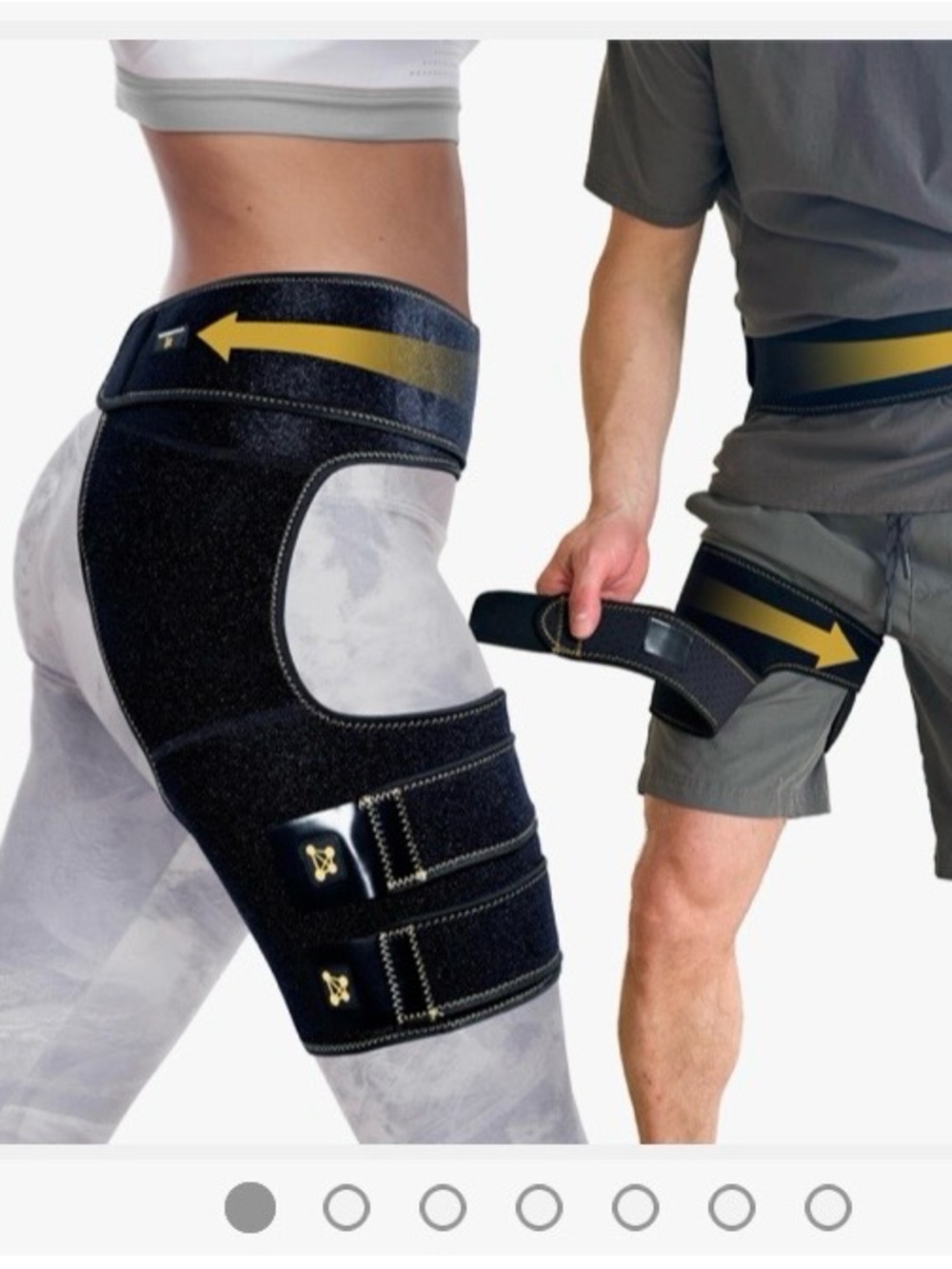 Unisex Hip & Thigh Compression Support Strap - Black/Grey